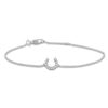 Thumbnail Image 1 of Diamond Initial C Bracelet 1/20 ct tw Round 14K White Gold 7"