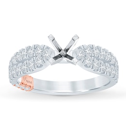 Pnina Tornai Lab-Created Diamond Engagement Ring Setting 3/4 ct tw Round 14K White Gold