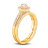Thumbnail Image 2 of Diamond Double Halo Bridal Set 1/2 ct tw Round 14K Yellow Gold