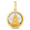 Thumbnail Image 1 of LUSSO by Italia D'Oro Diamond-Cut Jesus Medallion Charm 14K Two-Tone Gold