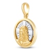 Thumbnail Image 2 of LUSSO by Italia D'Oro Diamond-Cut Jesus Medallion Charm 14K Two-Tone Gold
