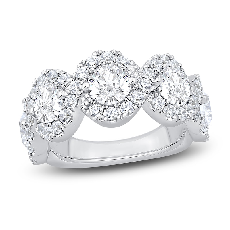 Main Image 1 of Lab-Grown Diamond Anniversary Band 3 ct tw Round 14K White Gold