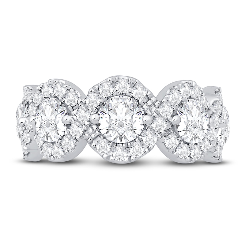 Main Image 3 of Lab-Grown Diamond Anniversary Band 3 ct tw Round 14K White Gold
