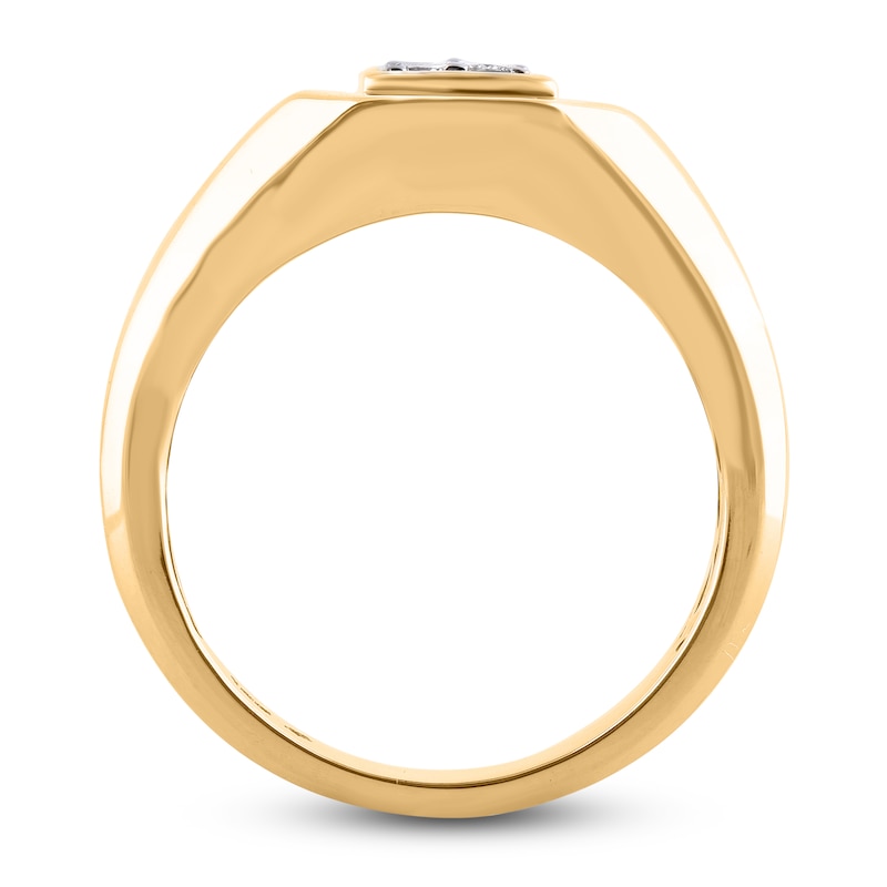 Main Image 2 of Men's Diamond Ring 1/4 ct tw Square-cut 14K Yellow Gold