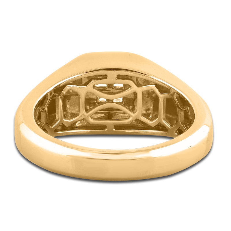 Main Image 3 of Men's Diamond Ring 1/4 ct tw Square-cut 14K Yellow Gold