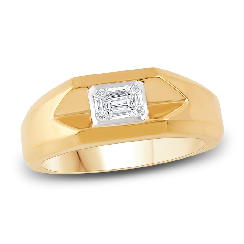 Main Image 1 of Men's Diamond Wedding Band 1/4 ct tw Baguette 14K Yellow Gold