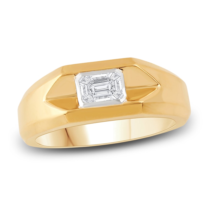 Men's Diamond Wedding Band 1/4 ct tw Baguette 14K Yellow Gold