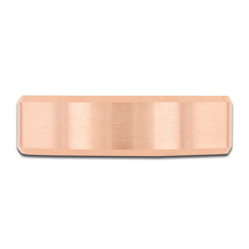 Main Image 3 of Men's Beveled Edge Wedding Band 14K Rose Gold 6.0mm