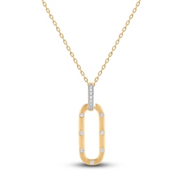 Diamond Pendant Necklace 1/20 ct tw Round 14K Yellow Gold 18"