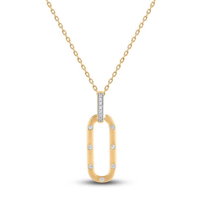 Main Image 1 of Diamond Pendant Necklace 1/20 ct tw Round 14K Yellow Gold 18"