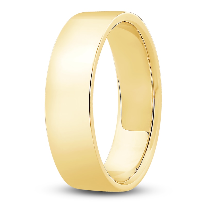 Main Image 2 of Men's Flat Wedding Band 14K Yellow Gold 6.0mm