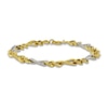 Thumbnail Image 1 of Italia D'Oro Hollow Diamond-Cut Oval Bracelet 14K Two-Tone Gold 7.5"