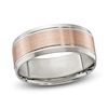 Thumbnail Image 0 of Men's Brushed Wedding Band 14K Two-Tone Gold 8.0mm