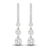 Thumbnail Image 1 of Lab-Grown Diamond 3-Stone Earrings 2 ct tw 14K White Gold