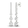 Thumbnail Image 4 of Lab-Grown Diamond 3-Stone Earrings 2 ct tw 14K White Gold