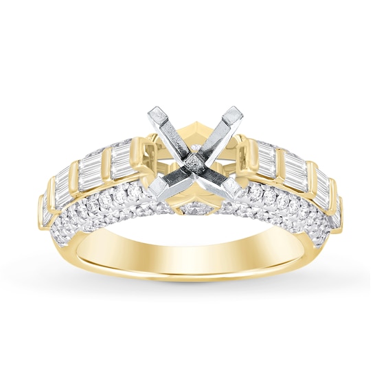 Chosen Diamond Engagement Ring Setting 1 ct tw Baguette/Round 18K Yellow Gold