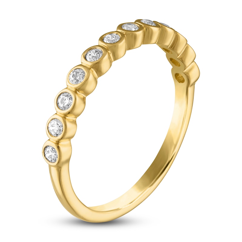 Main Image 2 of Diamond Bezel Wedding Band 1/4 ct tw 14K Yellow Gold 2.7mm