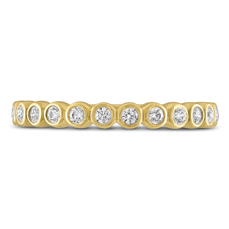 Diamond Bezel Wedding Band 1/4 ct tw 14K Yellow Gold 2.7mm