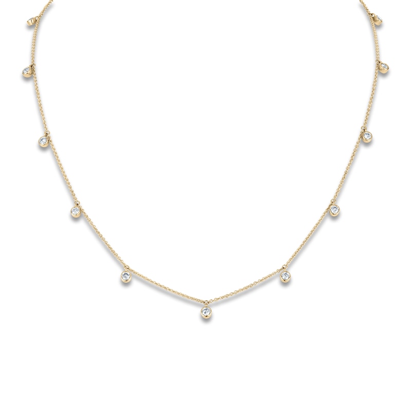 Main Image 2 of Diamond Bezel Necklace 1 ct tw 14K Yellow Gold