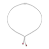Thumbnail Image 1 of Le Vian Couture Pear-Shaped Natural Ruby Dangle Necklace 1-1/3 ct tw Diamonds 18K Vanilla Gold