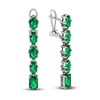 Thumbnail Image 1 of Rectangle, Marquise & Oval-Cut Natural Emerald Drop Earrings 18K White Gold