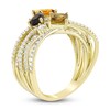 Thumbnail Image 2 of Natural Citrine, Yellow Quartz, Smoky Quartz & Diamond Ring 3/4 ct tw 10K Yellow Gold