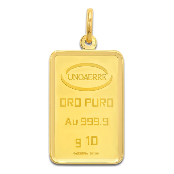 Rectangular 10g Ingot Charm 24K/18K Yellow Gold