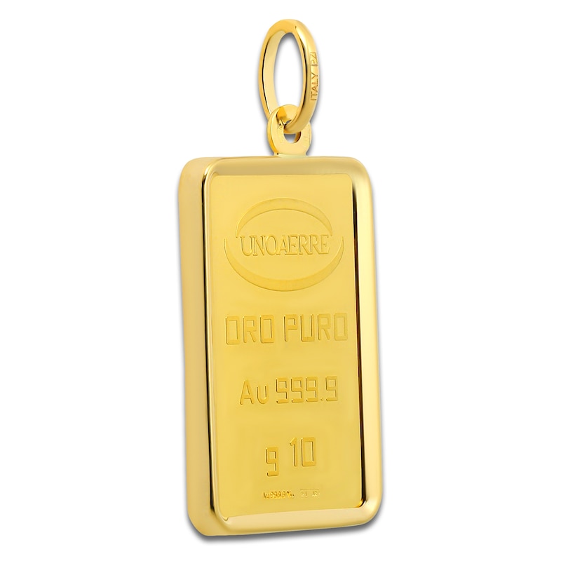 Main Image 2 of Rectangular 10g Ingot Charm 24K/18K Yellow Gold