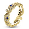 Thumbnail Image 2 of Kirk Kara Natural Blue Sapphire & Diamond Lace Wedding Band 1/8 ct tw 18K Yellow Gold
