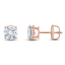Round-Cut Lab-Grown Diamond Solitaire Stud Earrings 3 ct tw 14K Rose Gold (F/SI2)