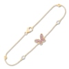 Thumbnail Image 1 of Children's Cultured Pearl & Enamel Butterfly Bracelet 14K Yellow Gold 6"
