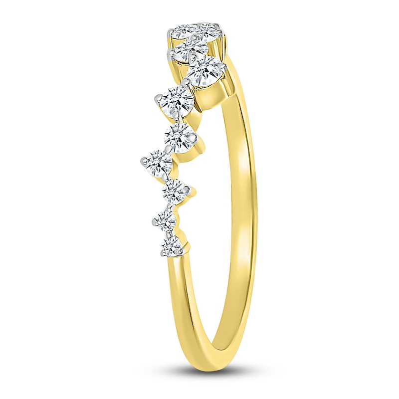 Diamond Stackable Contour Ring 1/4 ct tw 10K Yellow Gold