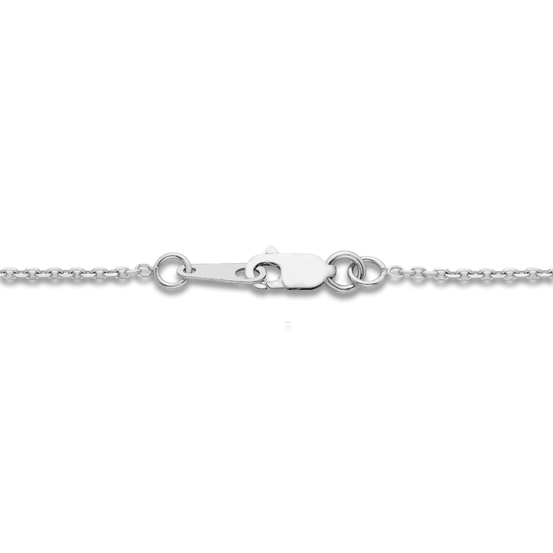 Main Image 3 of Multi-Diamond Center Oval Double Halo Necklace 1/2 ct tw 14K White Gold 18"