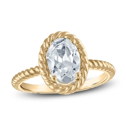 Lab-Grown Oval Diamond Solitaire Ring 1-1/2 ct tw 18K Yellow Gold (F/SI2)