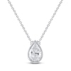 Thumbnail Image 0 of Pear-Shaped Lab-Created Diamond Bezel-Set Solitaire Necklace 1 ct tw 18K White Gold 18" (F/VS2)