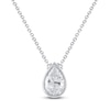 Thumbnail Image 1 of Pear-Shaped Lab-Grown Diamond Bezel-Set Solitaire Necklace 1 ct tw 18K White Gold 18" (F/VS2)