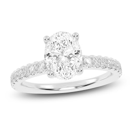 Lab-Grown Oval-Cut Diamond Engagement Ring 1-1/4 ct tw 14K White Gold