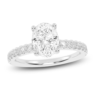 Lab-Grown Oval-Cut Diamond Engagement Ring 1-1/4 ct tw 14K White Gold