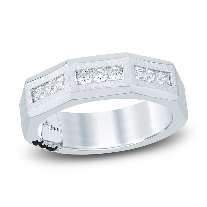 Main Image 1 of Pnina Tornai Men's Square-Cut Diamond Angled Wedding Band 3/4 ct tw 14K White Gold
