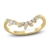 Thumbnail Image 1 of Certified Marquise & Round-Cut Diamond Contour Anniversary Ring 1/6 ct tw 14K Yellow Gold