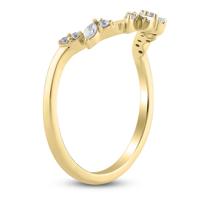 Main Image 2 of Certified Marquise & Round-Cut Diamond Contour Anniversary Ring 1/6 ct tw 14K Yellow Gold