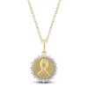 Thumbnail Image 1 of Diamond Ribbon Medallion Necklace 1/4 ct tw 10K Yellow Gold 18&quot;