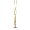 Thumbnail Image 3 of Diamond Ribbon Medallion Necklace 1/4 ct tw 10K Yellow Gold 18&quot;