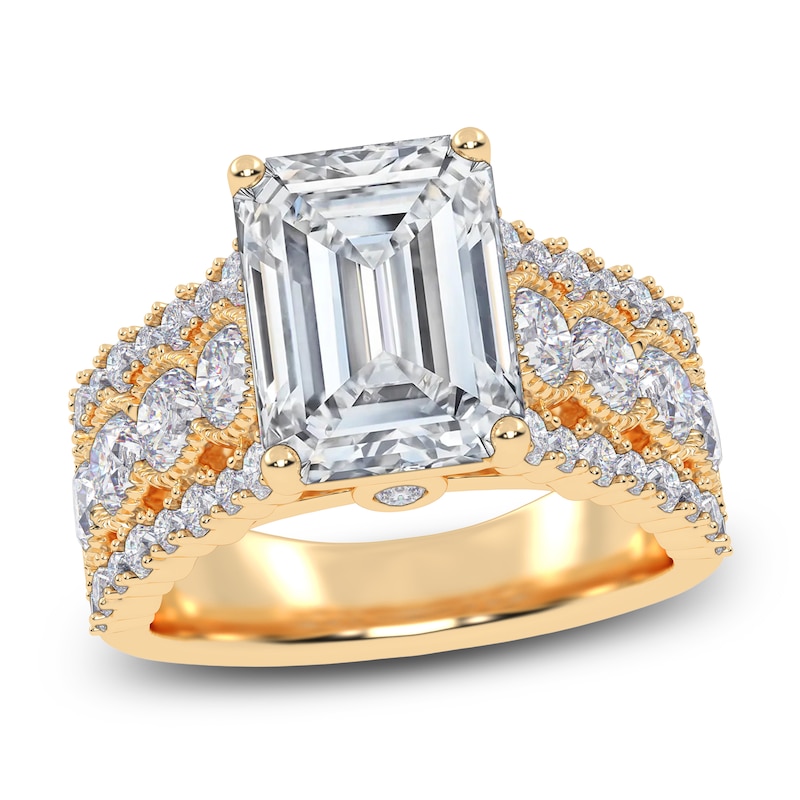 Main Image 1 of Emerald-Cut Created By Jared Studio Lab-Grown Diamond Engagement Ring 4-3/4 ct tw 14K Yellow Gold