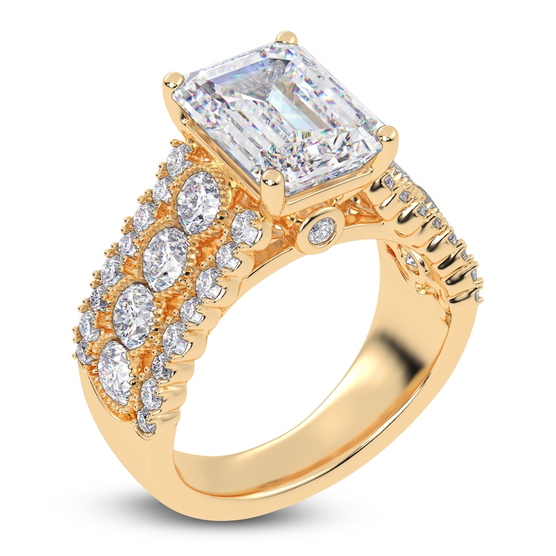 Main Image 2 of Emerald-Cut Created By Jared Studio Lab-Grown Diamond Engagement Ring 4-3/4 ct tw 14K Yellow Gold