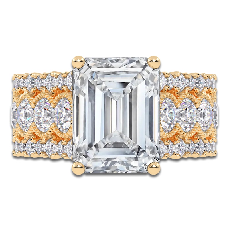 Main Image 3 of Emerald-Cut Created By Jared Studio Lab-Grown Diamond Engagement Ring 4-3/4 ct tw 14K Yellow Gold