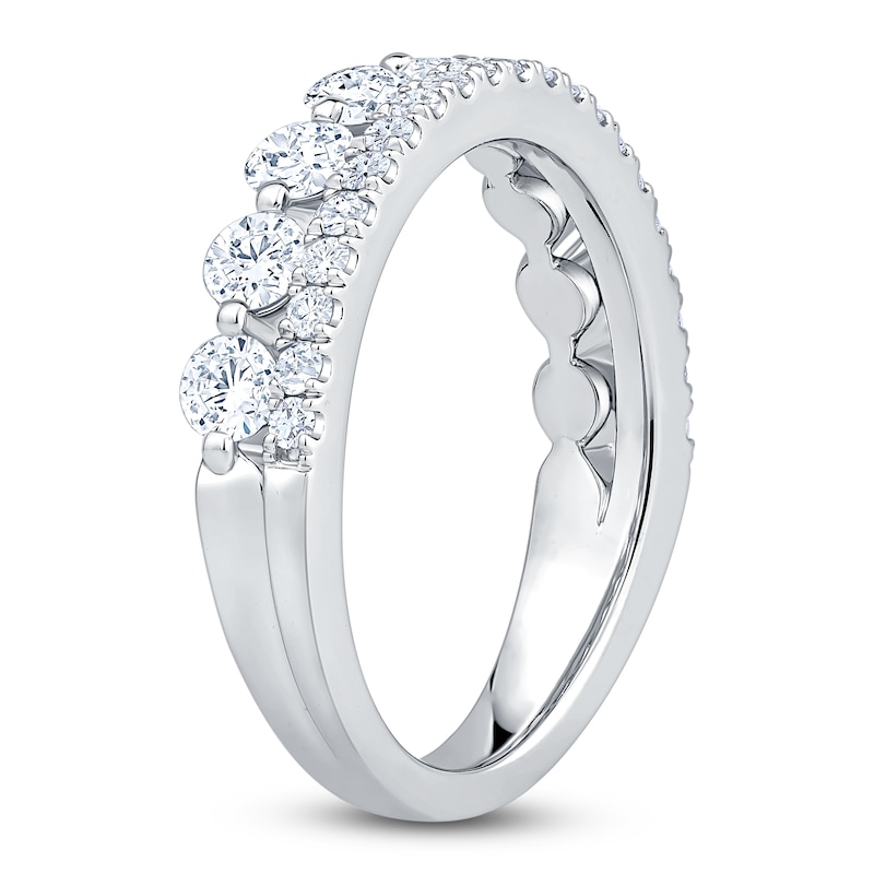 Main Image 2 of Certified Diamond Two-Row Anniversary Ring 1-1/4 ct tw 14K White Gold