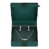 Thumbnail Image 1 of Lab-Grown Diamond Three-Stone Necklace and Dangle Hoop Earrings Set 1 ct tw 14K Yellow Gold