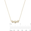 Thumbnail Image 3 of Lab-Grown Diamond Three-Stone Necklace and Dangle Hoop Earrings Set 1 ct tw 14K Yellow Gold