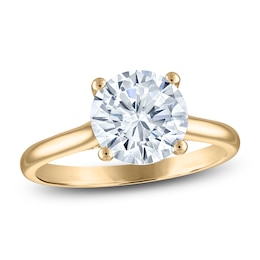 Round-Cut Lab-Grown Diamond Solitaire Plus Engagement Ring 2-1/2 ct tw 18K Yellow Gold (VS2/F)